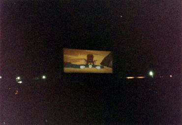 Michigan Drive-In Theatre - Screen At Night